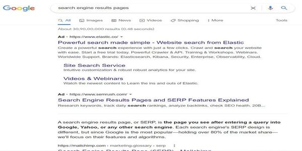 Paid Search Engine Result Page
